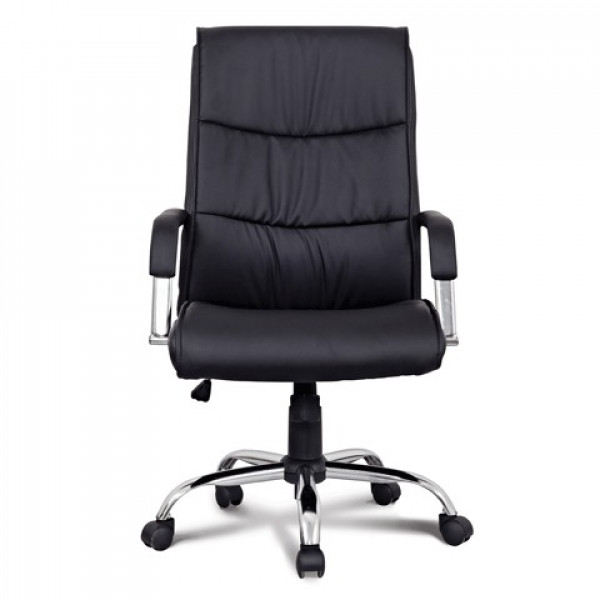 Кресло офисное BRABIX "Space EX-508", экокожа, хром, черное, 530860