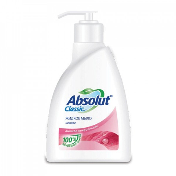 Мыло жидкое 250 мл, ABSOLUT (Абсолют), "Нежное", антибактериальное, дозатор, 5007, 5061