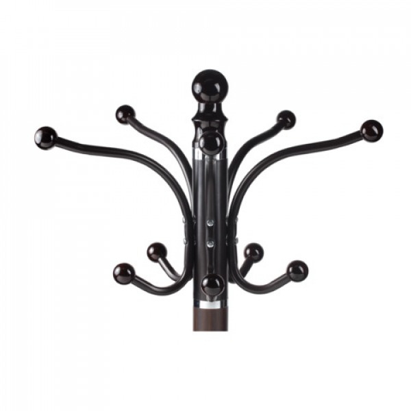 Вешалка-стойка BRABIX CR-274, металл/мрамор, 1,8 м, на диске диаметром 38 см, 5 крючков+4 дополнительных, венге, 601744