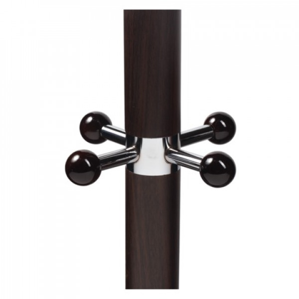 Вешалка-стойка BRABIX CR-274, металл/мрамор, 1,8 м, на диске диаметром 38 см, 5 крючков+4 дополнительных, венге, 601744