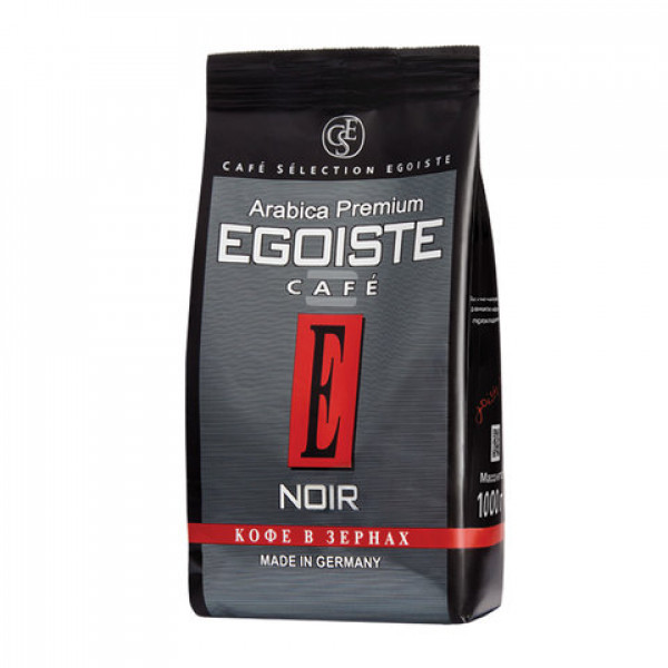 Кофе в зернах EGOISTE "Noir", натуральный, 1000 г, 100% арабика, вакуумная упаковка, 12621